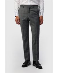 Ted Baker - Flat Fronted Checked Slim Fit Suit Trousers - Lyst
