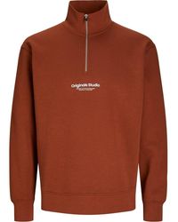 Jack & Jones - And Zip Neck Long Sleeve Sweatshirt - Lyst