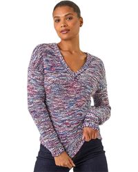 Roman - Tape Yarn V-Neck Knit Jumper - Lyst