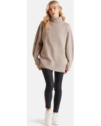 Urban Bliss - Oatmeal Deep Hem Roll Neck Jumper - Lyst