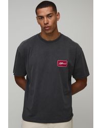 BoohooMAN - Oversized Official Washed Embroidered T-Shirt - Lyst