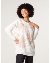 Blue Vanilla - Embroidered Round Neck Jumper - Lyst