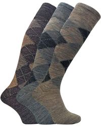 Sock Snob - 3 Pairs Extra Long Knee High Argyle Lambs Wool Dress Socks - Lyst