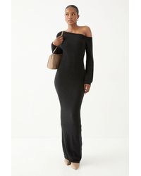 MissPap - Knitted Asymmetric Neckline Midaxi Dress - Lyst