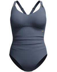 Speedo - Shaping V Neck Cross Back One Piece Swimsuit - Lyst