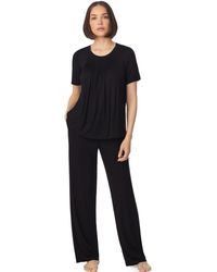 DKNY - Short Sleeve Top And Pant Pyjama Sleep Set With Pleats - Lyst