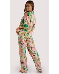 Playful Promises - Alja Horvat Abstract Print Long Sleeve Recycled Satin Pj Top - Lyst