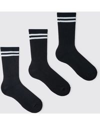 BoohooMAN - 3 Pack Sport Stripe Socks - Lyst