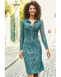 Sosandar - Print Mesh Shirt Jersey Dress - Lyst