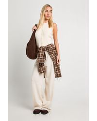 Boohoo - Super Soft Rib Knitted Waistcoat And Wide Leg Trouser Co-Ord - Lyst