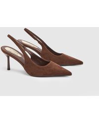Oasis - Annabelle Faux Suede Slingback High Stiletto Heeled Pointed Court Shoes - Lyst