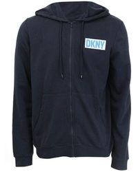 DKNY - Iceman Hooded Lounge Top In Blauw - Lyst