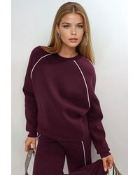 Busem - Contrast Binding Long Sleeve Sweatshirt - Lyst