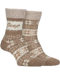Jeep - 2 Pairs Ladies Thermal Patterned Fairisle Socks Warm Winter - Lyst
