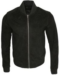 Infinity Leather - Varsity Soft Suede Bomber Jacket - Lyst