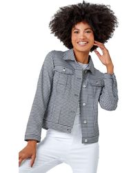 Roman - Gingham Stretch Pocket Detail Jacket - Lyst