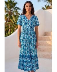 Roman - Petite Aztec Print Button Midi Dress - Lyst