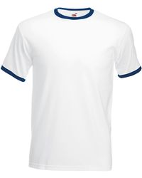 Fruit Of The Loom - Ringer Short Sleeve T-Shirt Cotton - Lyst