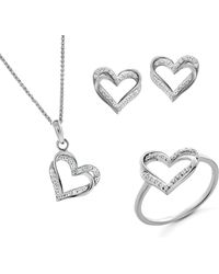 Orphelia - 'Cecilia' 925 Sterling Set: Necklace + Earrings + Ring - Lyst