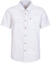Mountain Warehouse - Coconut Slub Texture Short Sleeve Shirt 100% Cotton Zip Chest Pocket Everyday Wear Top - Lyst