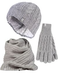 Heat Holders - Ladies Knitted Hat Scarf & Gloves Set - Lyst