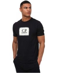 C.P. Company - T-shirt 30/1 Jersey Label Logo In Navy - Lyst
