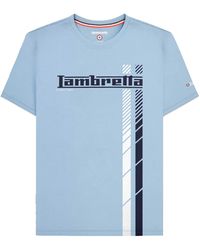 Lambretta - Ss25 Racing Stripe Big & Tall T-Shirt (Sky) Cotton - Lyst