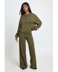 Boohoo - Hooded Top And Wide Leg Trouser Knitted Co-Ord - Lyst