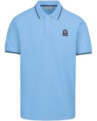 Sandbanks - Badge Logo Tipped Sleeve Polo Shirt Dusty Cotton - Lyst