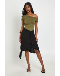 Boohoo - Matte Slinky Off Theshoulder Bodysuit - Lyst