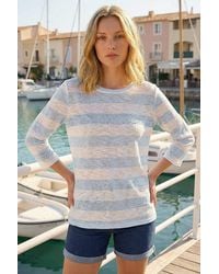 Roman - Embellished Stripe Stretch Top - Lyst