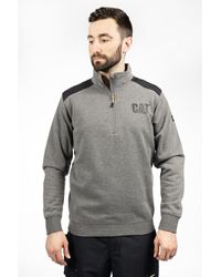 Caterpillar - Essential 1/4 Zip Sweatshirt Cotton - Lyst