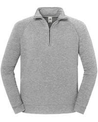 Fruit Of The Loom - Adult Iconic Premium Quarter Zip Sweatshirt (Athletic Heather) - Lyst