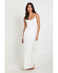 Boohoo - Double Layer Slinky Draped Maxi Skirt - Lyst