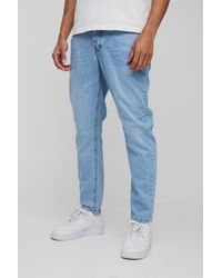BoohooMAN - Tapered Fit Rigid Washed Jeans - Lyst