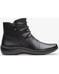 Clarks - Cora Pace Leather Boots - Lyst