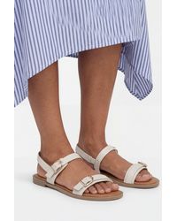 Good for the Sole - Fabia Faux Leather Buckle Detail Comfort Sock Flat Sandals - Lyst