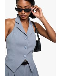 Boohoo - Woven Tailored Halterneck Waistcoat - Lyst