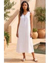 Roman - Zip Front Sleeveless Midi Dress - Lyst