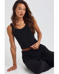 Boohoo - Tall Velour Fleece Cami Top & Wide Leg Trousers Lounge Set - Lyst