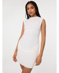 Pink Vanilla - Shoulder Pad Ruched Front Mini Dress - Lyst