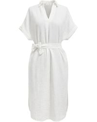 MixRay - Belted Short-Sleeve Midi Dress - Lyst