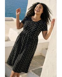 Roman - Curve Polka Dot Gathered Waist Dress - Lyst