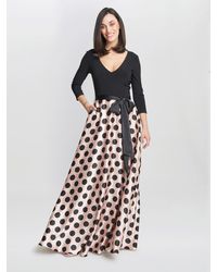 Gina Bacconi - Esther Spot Print Satin And Jersey Dress - Lyst