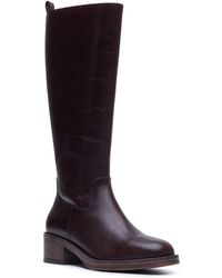 Hush Puppies - Antonia Long Leather Chocolate Heeled Knee High Boots - Lyst