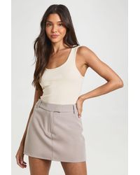 Boohoo - Marl Fitted Mini Tailored Skort - Lyst