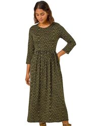 Roman - Geometric Pocket Stretch Midi Dress - Lyst