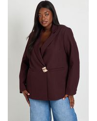Boohoo - Plus Trim Single Breasted Blazer - Lyst