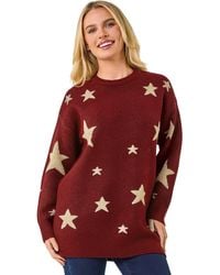 Roman - Petite Metallic Star Print Jumper - Lyst