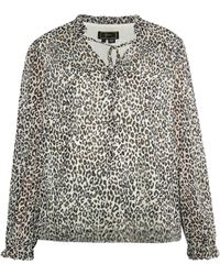 faina - Blouse Met Leo-Print Wit - Lyst